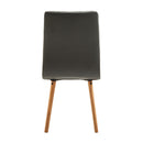 Set 2 Sedie Moderne Imbottite in Similpelle e Legno Grigio 45x56x93 cm 