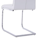 Set 2 Sedie Design Moderno in Metallo con Rivestimento in Pelle PU Bianco 