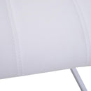 Set 2 Sedie Design Moderno in Metallo con Rivestimento in Pelle PU Bianco 