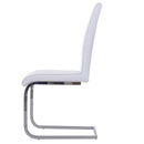 Set 2 Sedie Design Moderno in Metallo con Rivestimento in Pelle PU Bianco 