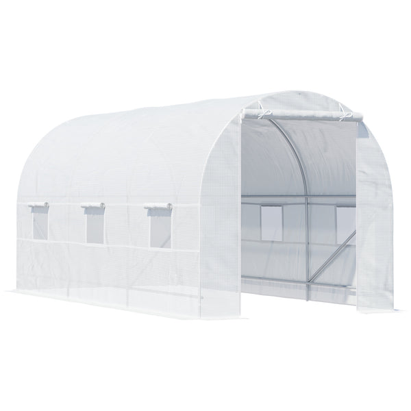 Serre tunnel de jardin pour plantes en PE avec tuyaux en fer blanc 450x200x200 cm acquista