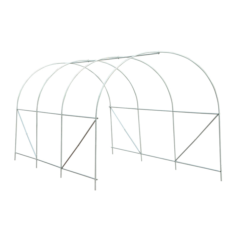 Serra da Giardino a Tunnel per Piante in PE con Tubi in Ferro Bianco 450x200x200 cm 