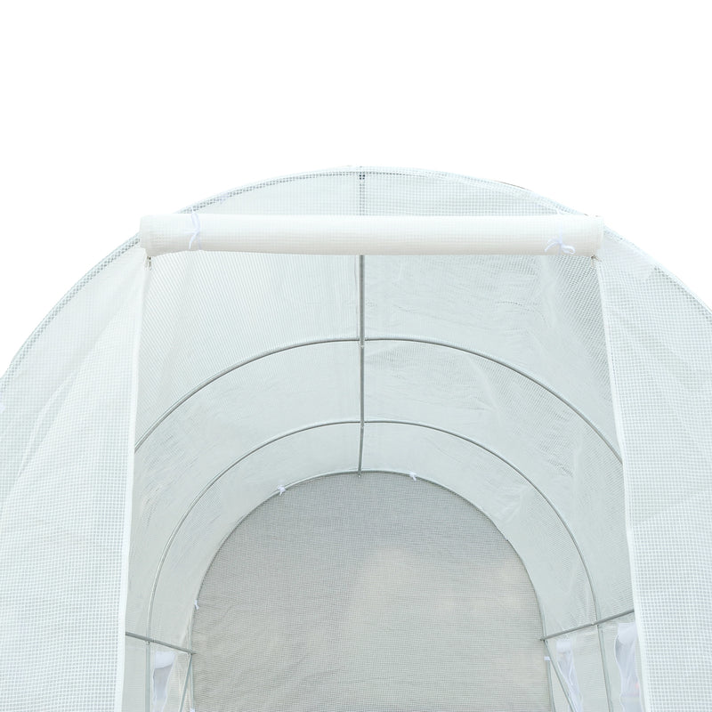 Serra da Giardino a Tunnel per Piante in PE con Tubi in Ferro Bianco 450x200x200 cm 