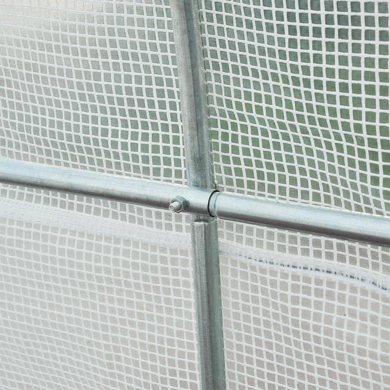 Serra da Giardino a Tunnel per Piante in PE con Tubi in Ferro Bianco 450x200x200 cm 