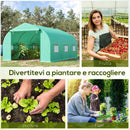 Serra da Giardino con Tetto Spiovente in PE e Tubi d'Acciaio Verde Scuro 4.5x3x2m 
