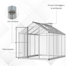 Serra da Giardino per Piante con Tetto Apribile e Porta Scorrevole Trasparente 242x190x195 cm 