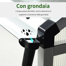 Serra da Giardino per Piante con Tetto Apribile e Porta Scorrevole Trasparente 242x190x195 cm 