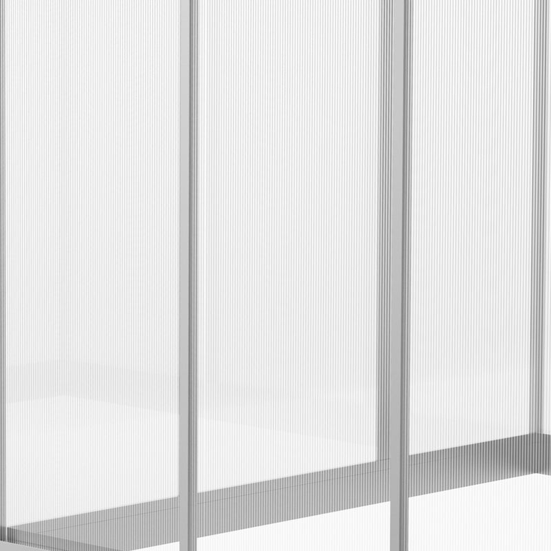 Serra da Giardino per Piante con Tetto Apribile e Porta Scorrevole Trasparente 242x190x195 cm 