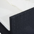 Set Salotto da Giardino in Rattan Sintetico 6 pezzi DIvano con Cuscini e Tavolino Nero 