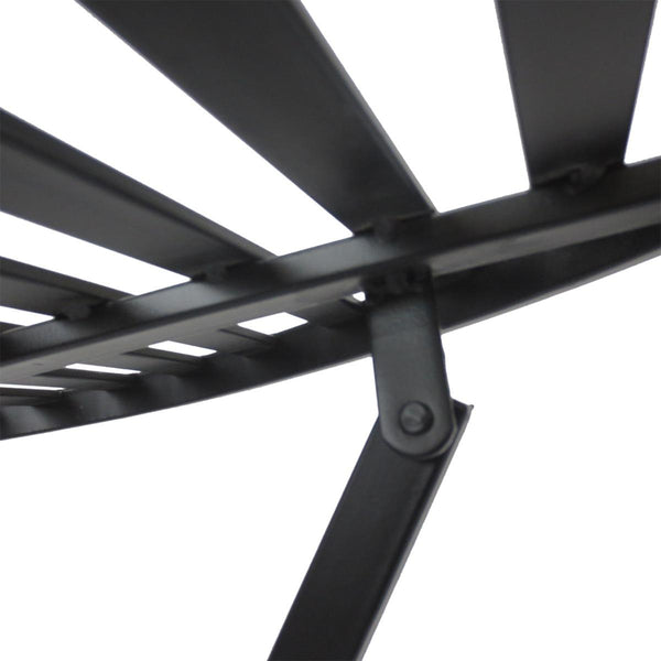 prezzo Ensemble de table basse et 2 chaises de jardin pliantes en métal noir