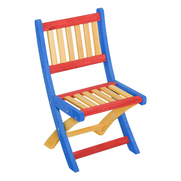 prezzo Ensemble de table et 4 chaises de jardin pliantes pour enfants en bois de sapin coloré