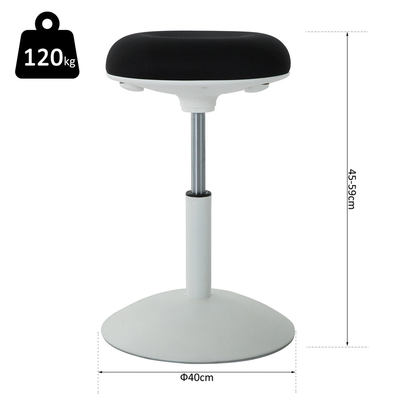 Sgabello per Estetista Girevole Altezza Regolabile Nero Ø40x45-59 cm 