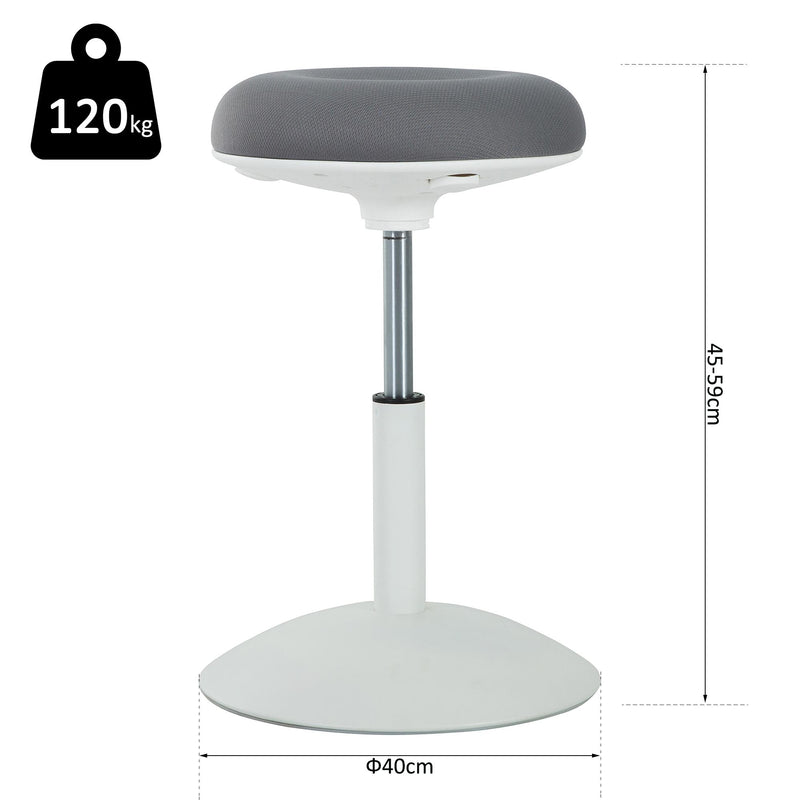 Sgabello per Estetista Girevole Altezza Regolabile Grigio Ø40x45-59 cm 