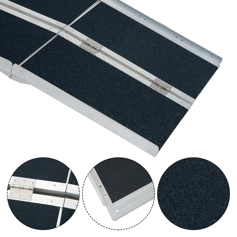 Rampa per Sedia a Rotelle Pieghevole in Alluminio Antiscivolo 183x72 cm 