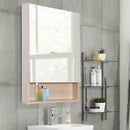 Specchio Armadietto da Bagno Pensile Ripiano in Legno 50x80x13,5 cm 