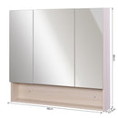 Specchio Armadietto da Bagno Pensile 3 Ante in Legno 90x13.5x80 cm 