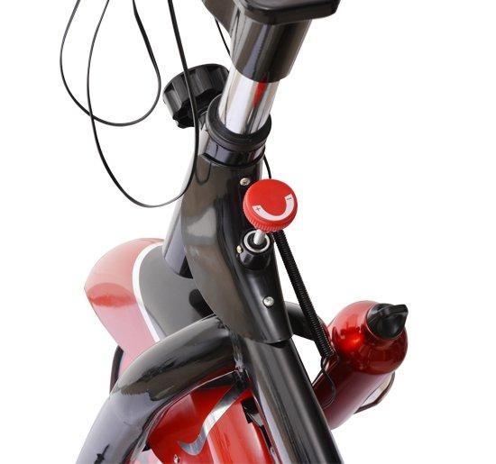Spin Bike Indoor Allenamento Aerobico con Display a LED Nero e Rosso 