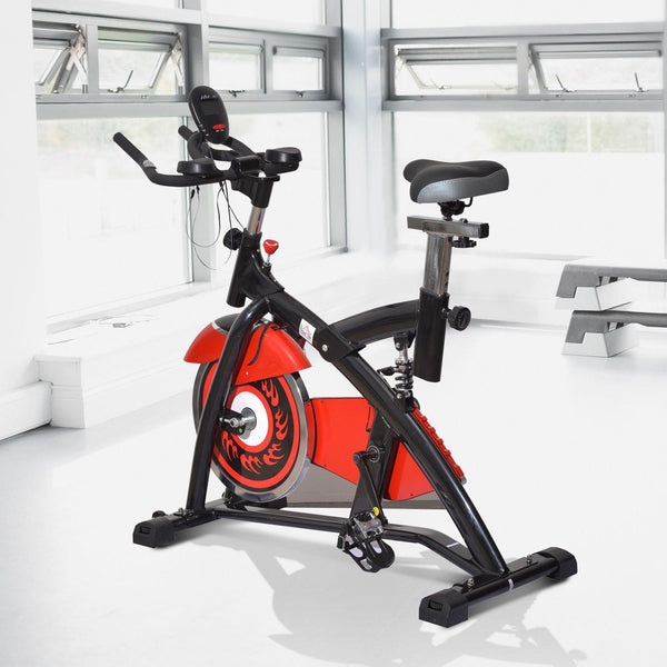 Spin Bike Indoor Aerobic Training avec écran LED noir et rouge acquista