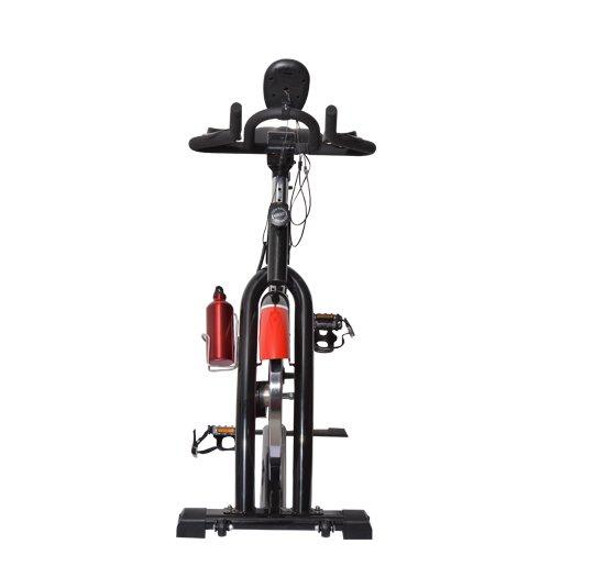 Spin Bike Indoor Allenamento Aerobico con Display a LED Nero e Rosso 