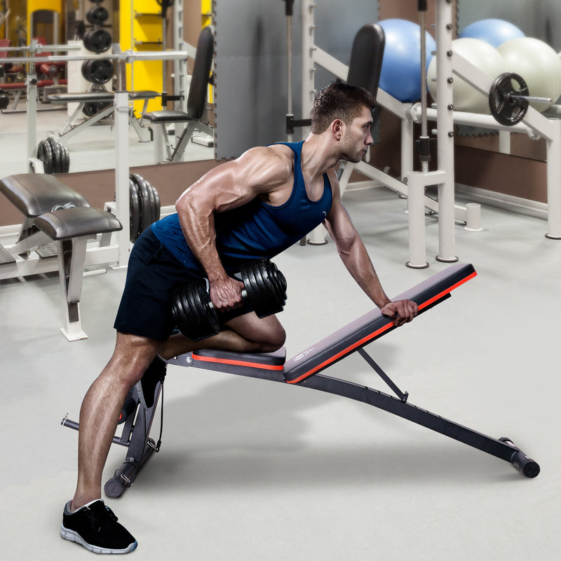 Panca Multifunzionale regolabile per Bilanciere Addominali Dorsali Manubri Elastici per Allenamento Completo 