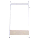 Stender Appendiabiti con 2 Cassetti in Metallo Bianco e Beige 99x47x185 cm 