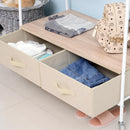 Stender Appendiabiti con 2 Cassetti in Metallo Bianco e Beige 99x47x185 cm 