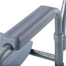 Sedia WC Altezza Regolabile in Tubi di Ferro Grigio 53.3x56.5x60-74.5 cm 