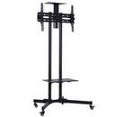 Supporto Tv da Terra Altezza Regolabile con Ruote Nero 90x64x175 cm 
