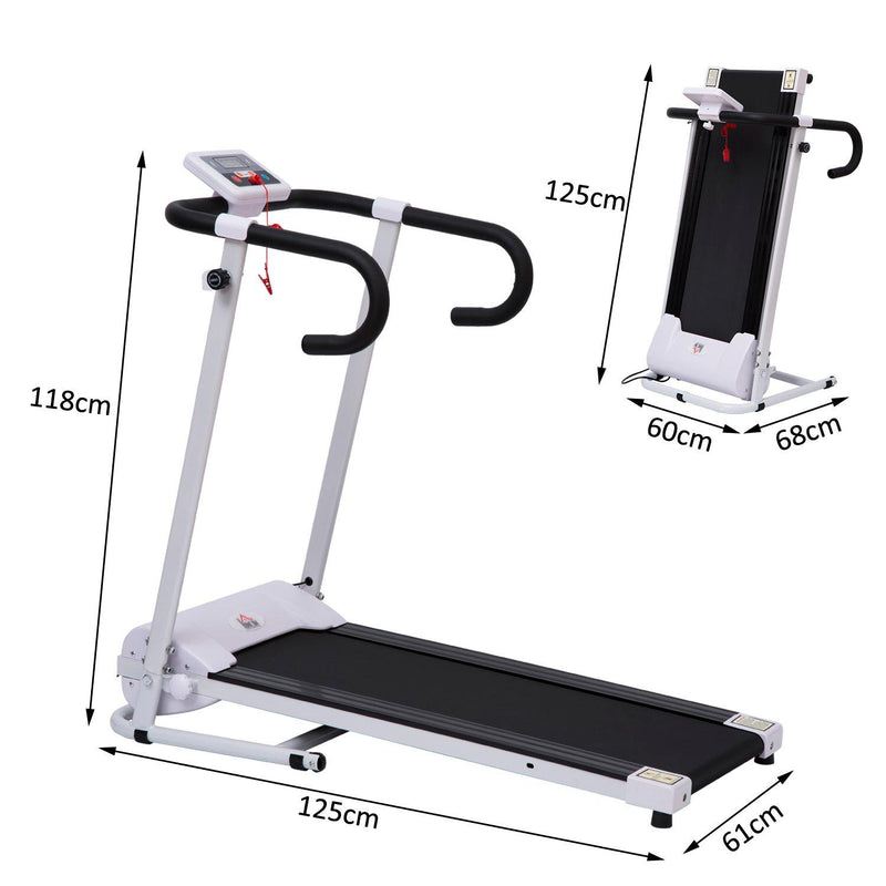 Tapis Roulant Elettrico Pieghevole Schermo LCD 500W Velocità Max 10km/h 