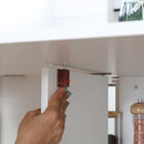 Tavolo Pieghevole Salvaspazio in Legno Bianco con Ruote 