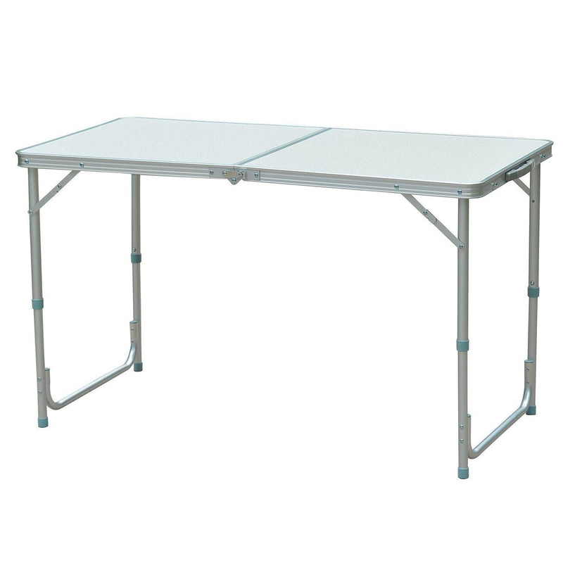 Tavolo da Campeggio Picnic Pieghevole Regolabile in Alluminio 120x60x54/70 cm 