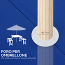 Set Campeggio Tavolino Pieghevole 4 Sedie in Alluminio e Plastica Azzurro 
