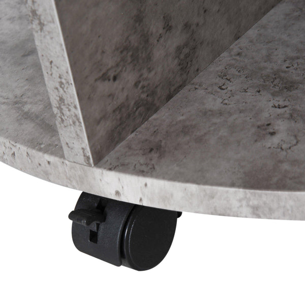 prezzo Table basse ronde avec étagères en bois gris Ø60x39,5 cm