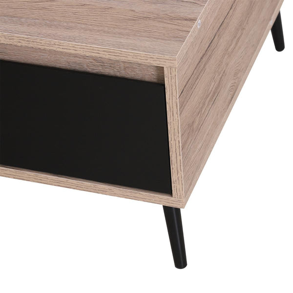 prezzo Table Basse de Salon avec Tiroir Chêne et Noir 120x56x35 cm