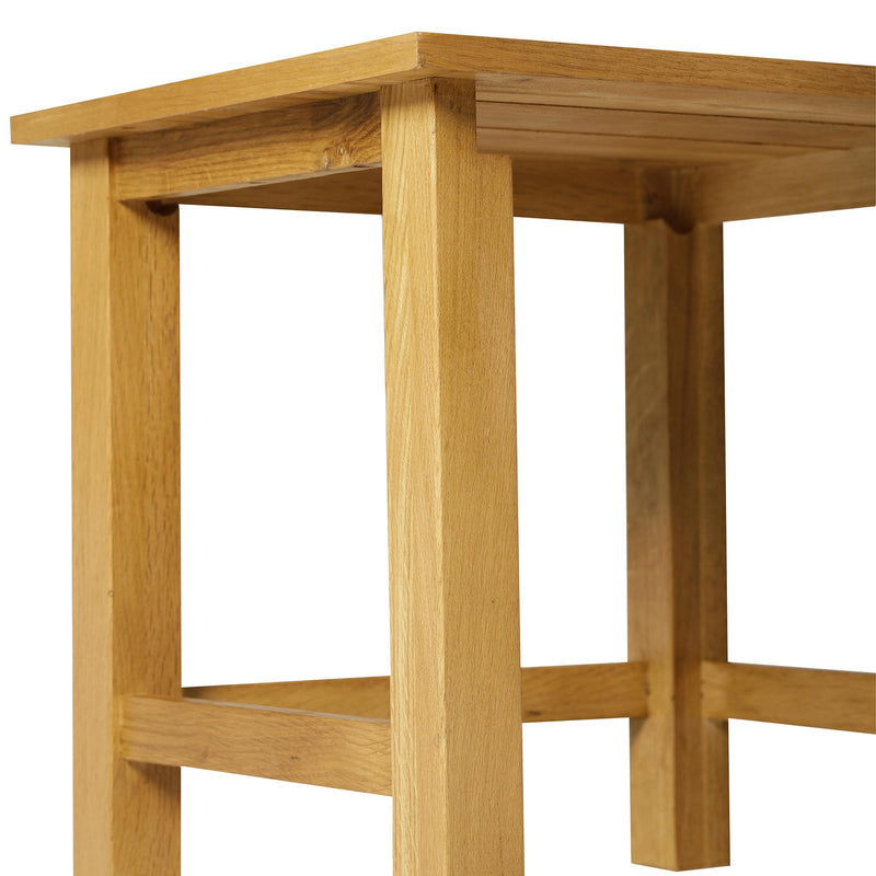 Set di 3 Tavolini Sgabelli ad Incastro Stile Rustico in Legno Naturale 