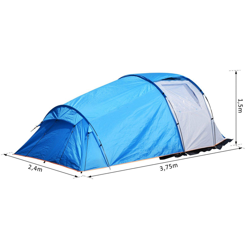 Tenda da Campeggio Impermeabile per 4 Persone 375x240x150 cm 