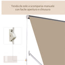 Tenda da Sole Avvolgibile a Parete a Caduta Impermeabile Beige 180x70 cm 