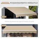 Tenda da Sole Avvolgibile Parasole a Parete Manuale Impermeabile Beige 2.5x2m 
