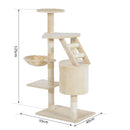 Albero Tiragraffi con Piattaforme Beige 55x40x125 cm 