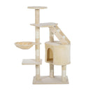 Albero Tiragraffi con Piattaforme Beige 55x40x125 cm 