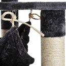 Albero Tiragraffi per Gatti a 4 Livelli in Peluche Sisal Naturale Grigio 40x40x132 cm 