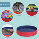 Piscina per Animali Domestici in Plastica Bordo Stabile Ø160x30 cm Rossa 