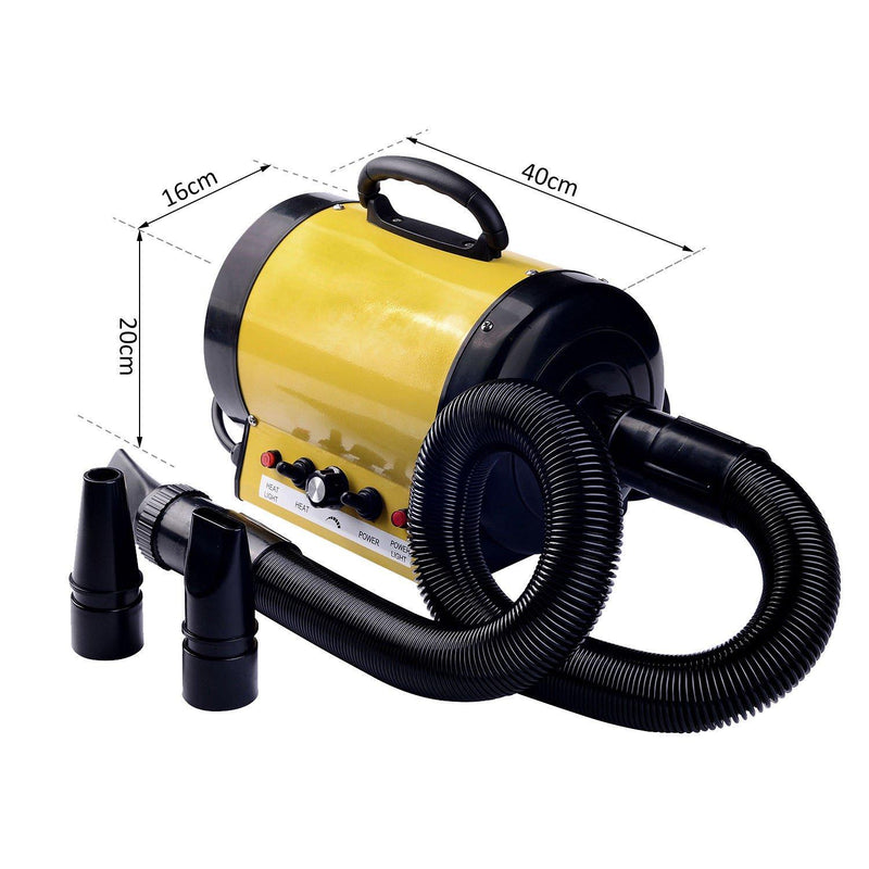 Phon per Animali Domestici 2400W Velocità e Temperatura Regolabili Giallo 