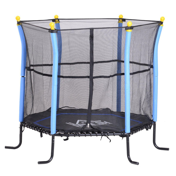 online Trampoline Trampoline pour Enfants Ø155x122,5 cm avec Filet de Sécurité Noir et Bleu