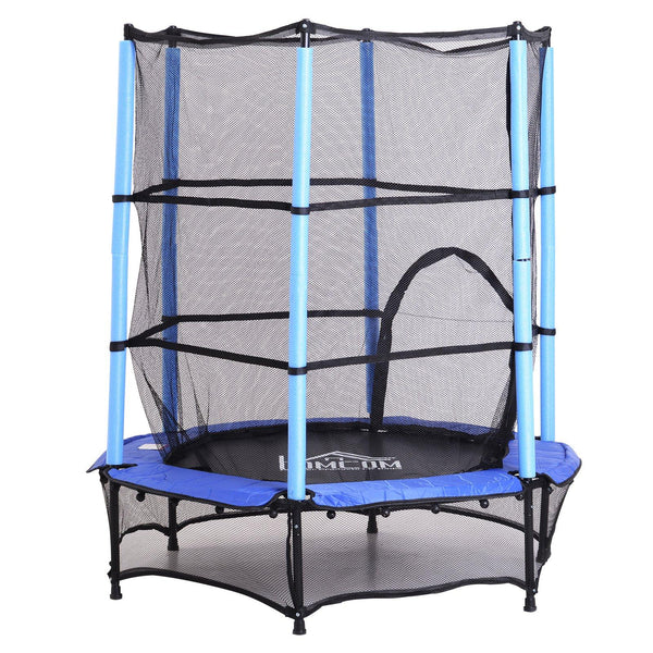 sconto Trampoline Trampoline pour Enfants Ø140x162 cm avec Filet de Sécurité Noir et Bleu