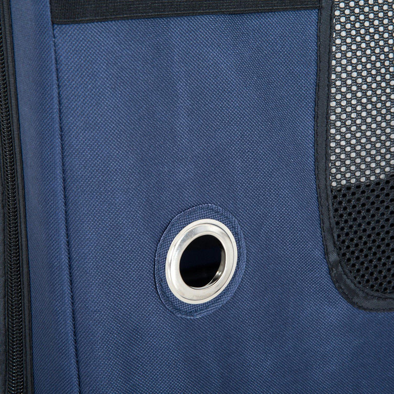 Trasportino Pieghevole per Cani e Gatti Blu nero 60x42x42 cm 