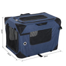 Trasportino Pieghevole per Cani e Gatti Blu nero 60x42x42 cm 