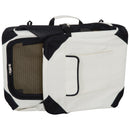 Trasportino Pieghevole per Cani e Gatti Crema nero 60x42x42 cm 