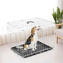 Gabbia per Cani Pieghevole in Metallo Doppia Apertura 91x61x67 cm 