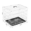 Gabbia per Cani Pieghevole in Metallo Doppia Apertura 91x61x67 cm 